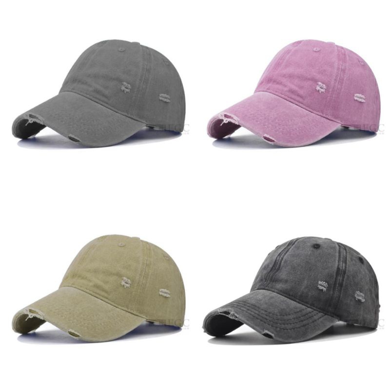 Topi Baseball Vintage Polos Ripped/ Topi Baseball Polos Sobek/ Baseball Cap/ Topi Murah/ Topi Vintag