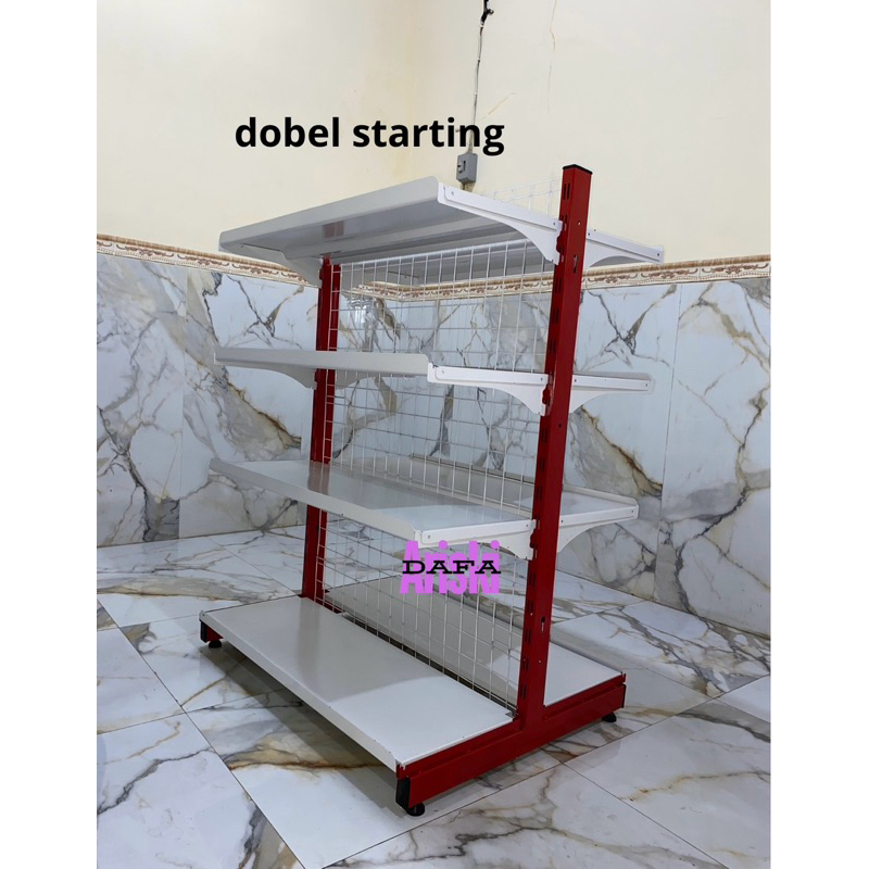 Rak minimarket/ supermarket dobel starting