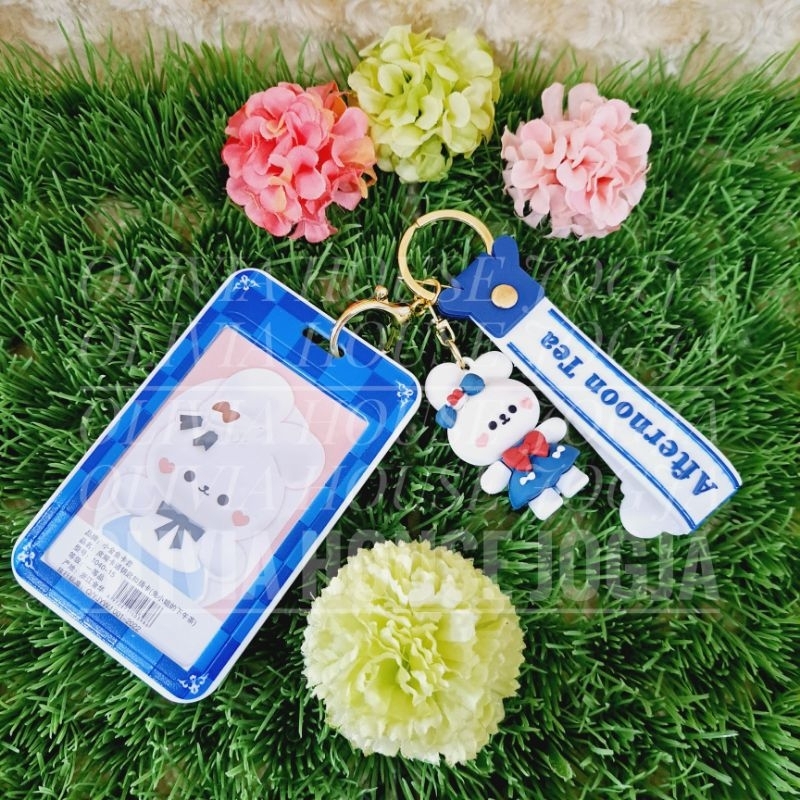 

ID Card Holder Rabbit Dress Navy Gantungan Kunci Kelinci PC Holder Name Tag Kelinci Dress