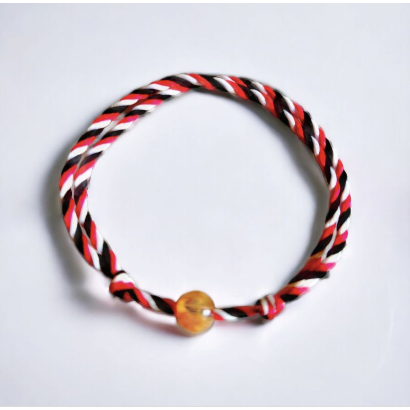 Gelang Tridatu Serat Emas Serat Sedana Asli Bali Model Tali Serut Dua Layer Adjustable Handmade Warn