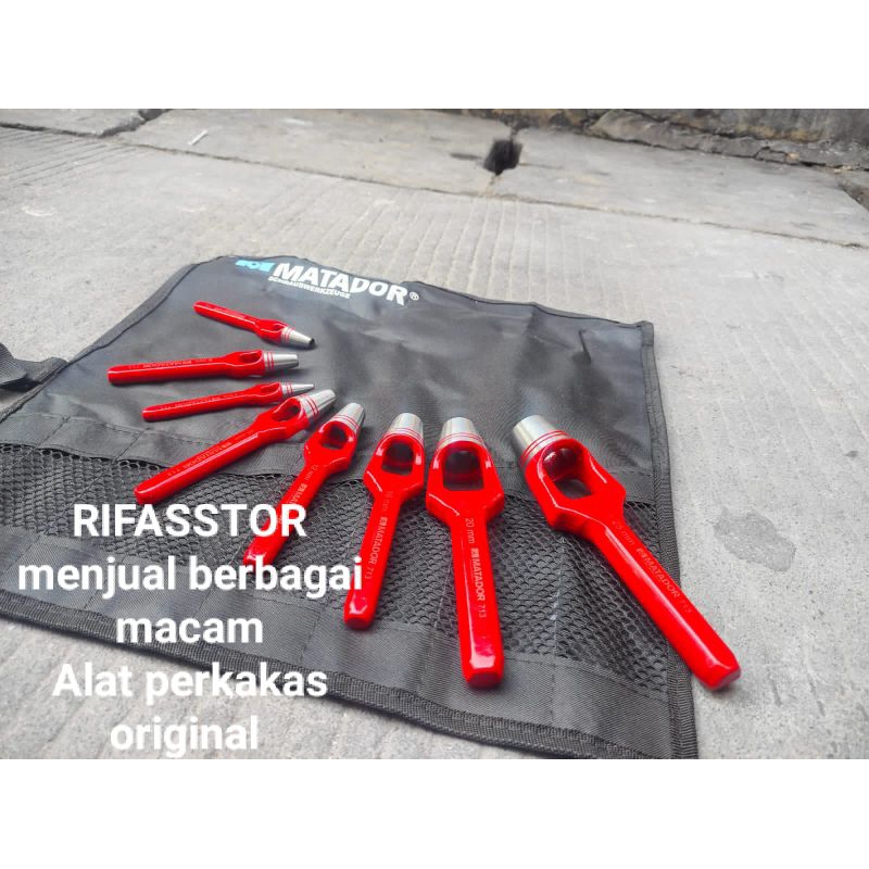 Plong set alat Pembolong plat besi 8 mata plong set Matador Hlow Punch