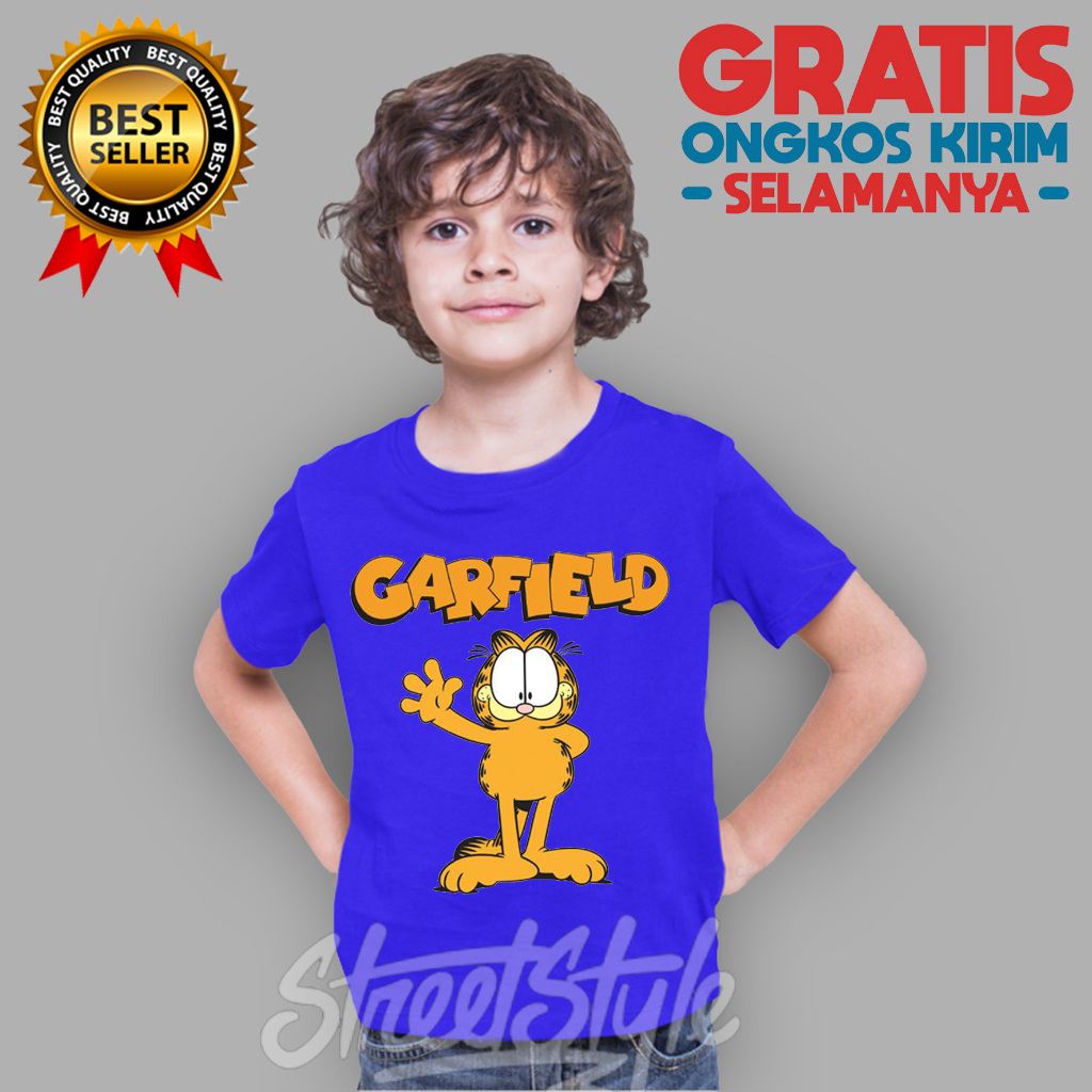 Kaos Anak / Baju Anak / Tshirt Anak Motif GARFIELD FAVORIT