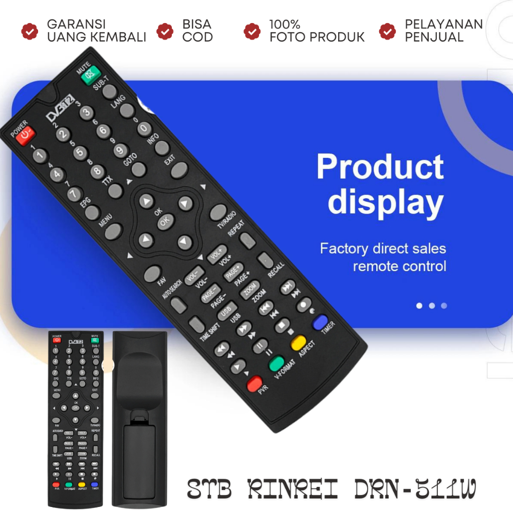 REMOTE DVB RINREI T2 DRN-511W 511A TK STB