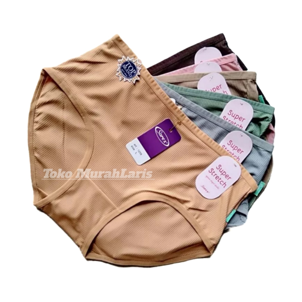 TERLARIS Cd Wanita Lusinan Sorex 1258 Super Stretch Celana Dalam Wanita Motif Garis-garis