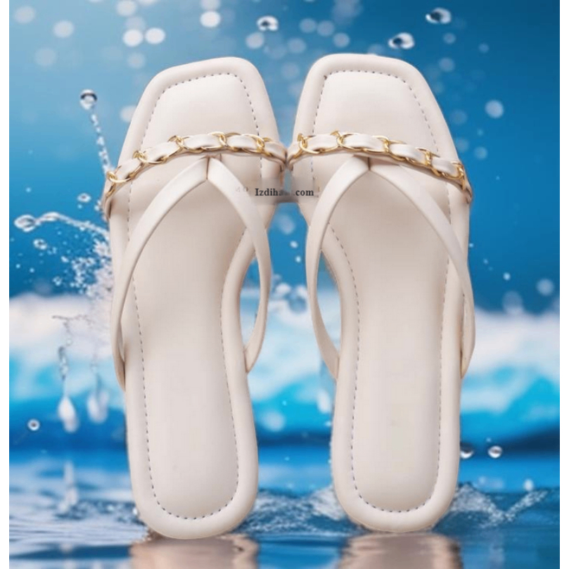 SANDAL JEPIT WANITA KEKINIAN - SANDAL FLAT WANITA MOTIF TALI RANTAI