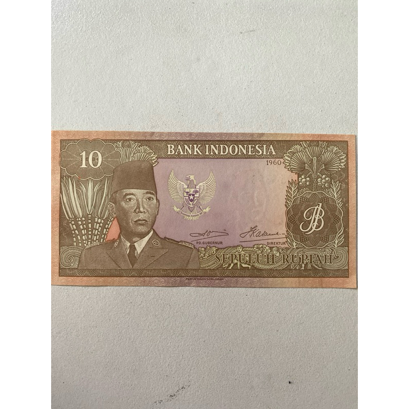 UANG KERTAS LAMA SEPULUH RUPIAH SOEKARNO