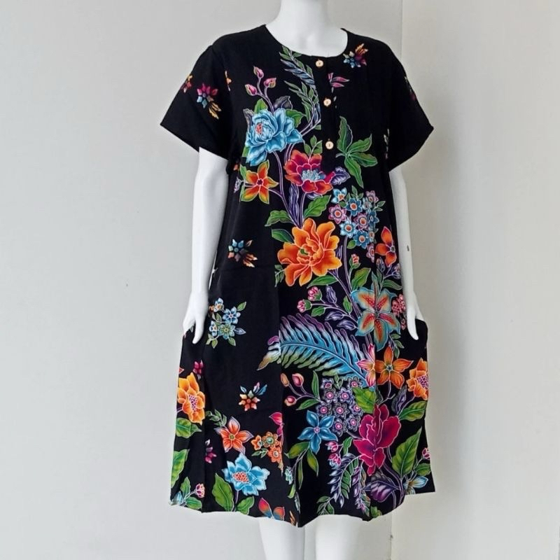 Ori Kencana Ungu 04 Label Biru Motif Terbaru Daster Lengan Pendek Kekinian Ld.120 cm /Piyama Baju Sa