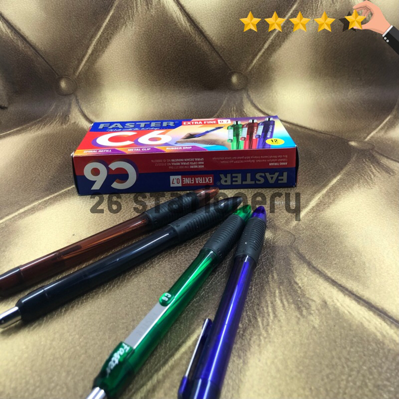 

Pulpen Faster C6 extra fine 0,7 klik / hitam