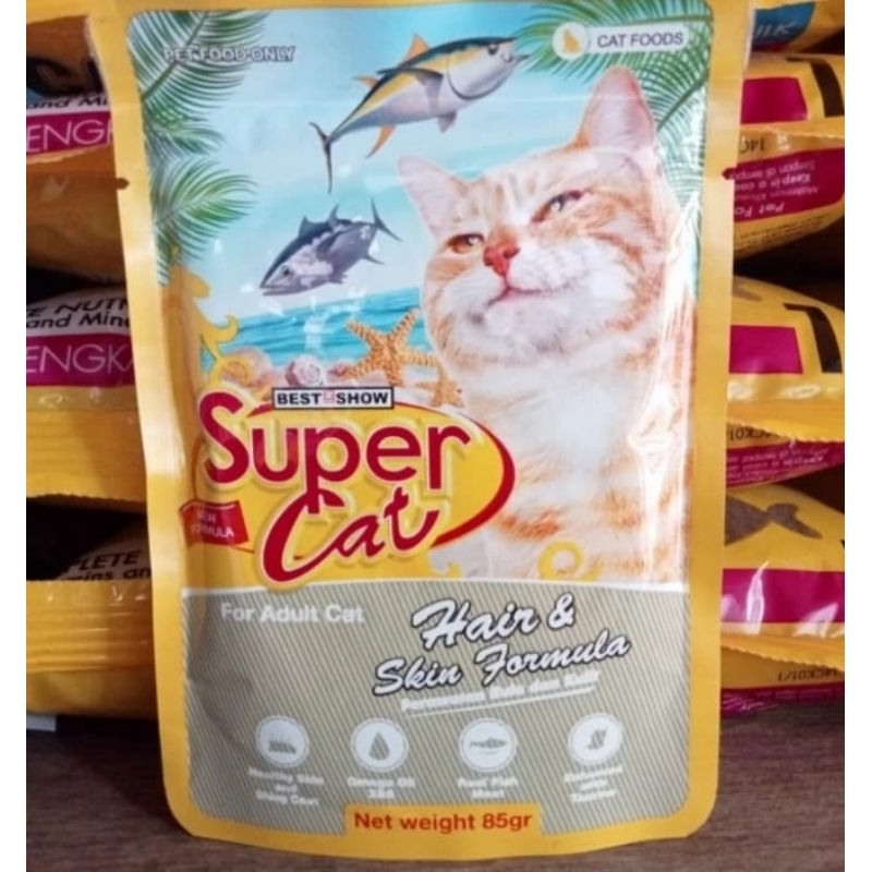 Super Cat Hair & Skin Formula 85 Gram Makanan Basah