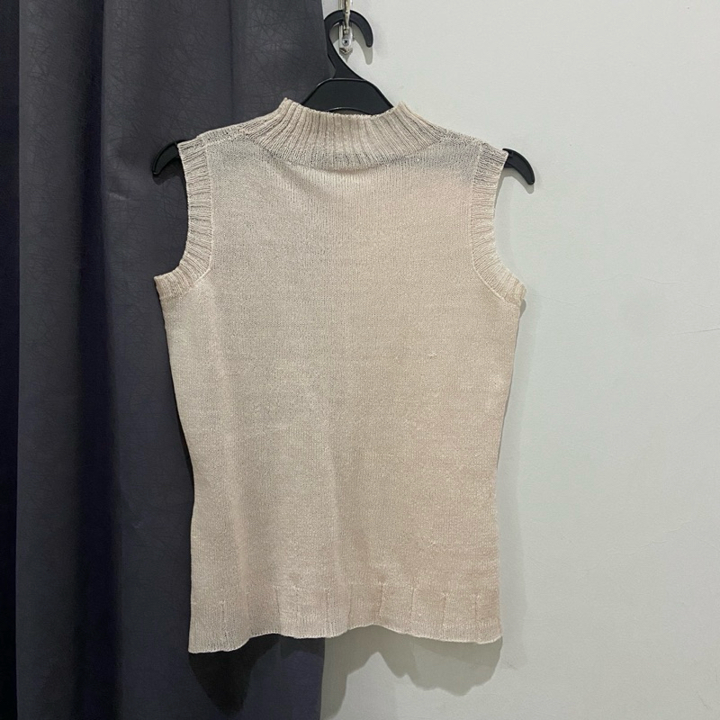 ZARA SOFT BABY PINK HALTER TURTLE NECK TOP ATASAN KAOS RAJUT INNER UGENCY PRELOVED SECOND