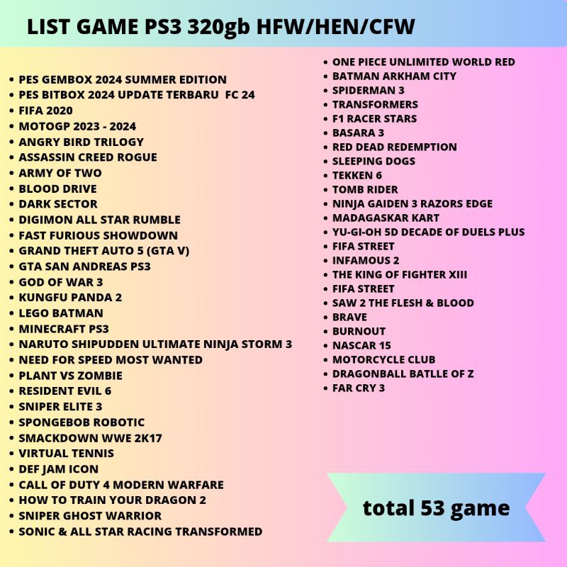 Hardisk Eksternal Playstation 3 hen dan cfw