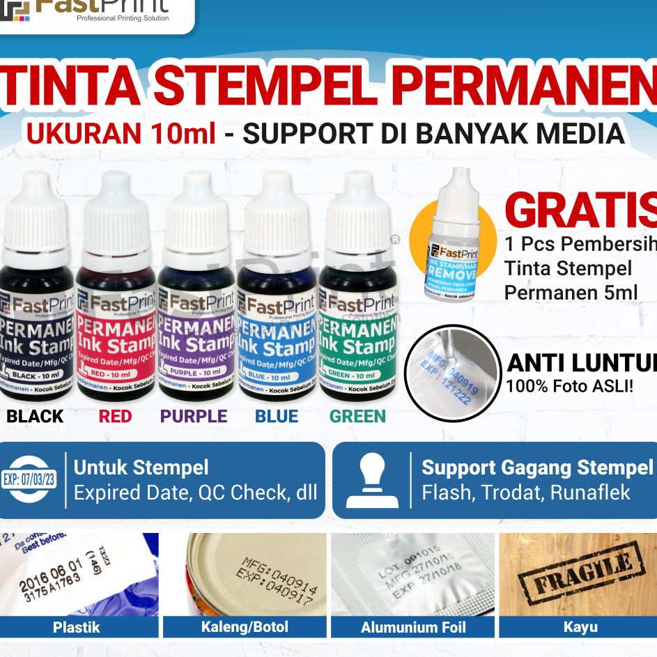 

Hot Diskon Tinta Stempel Permanen Tanggal Kadaluarsa Ink Waterproof 1ML