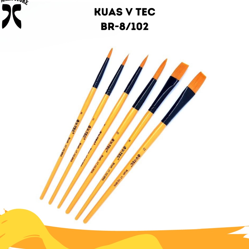 

Best Produsen VTec Brush Kuas Cat Minyak Lukis Acrylic BR6 12 1set isi 6pcs vtec