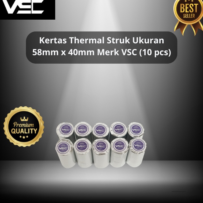 

Promo Spesial KERTAS THERMAL STRUK 58mmx4mm MERK VSC 1 PACK 1PCS