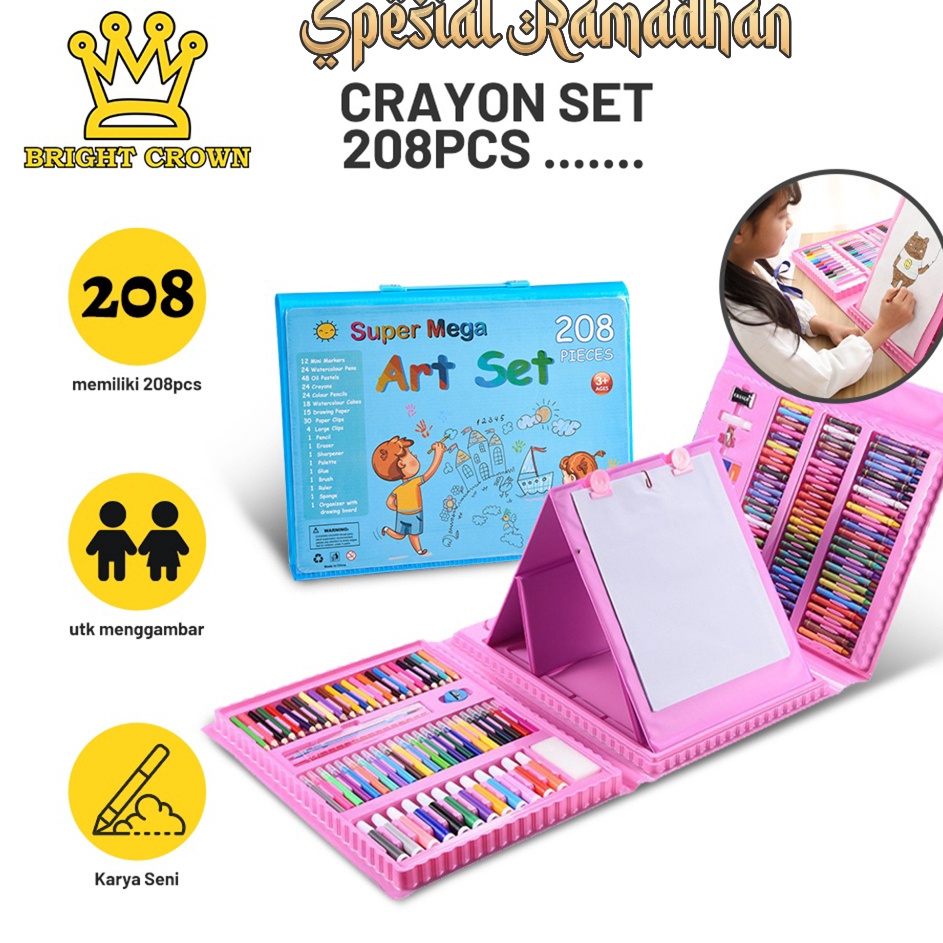 

Hadir Promo Bright Crown Pensil Warna Crayon Set Isi 28pcs 15pcs Crayon set Macam Warna Cocok Menggambar Mewarnai