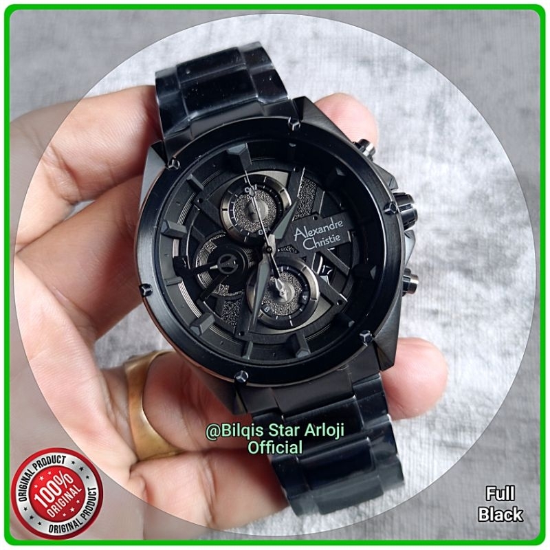 Alexandre Christie Pria Ac 6620 Mc Tali Rantai Hitam Original 100%