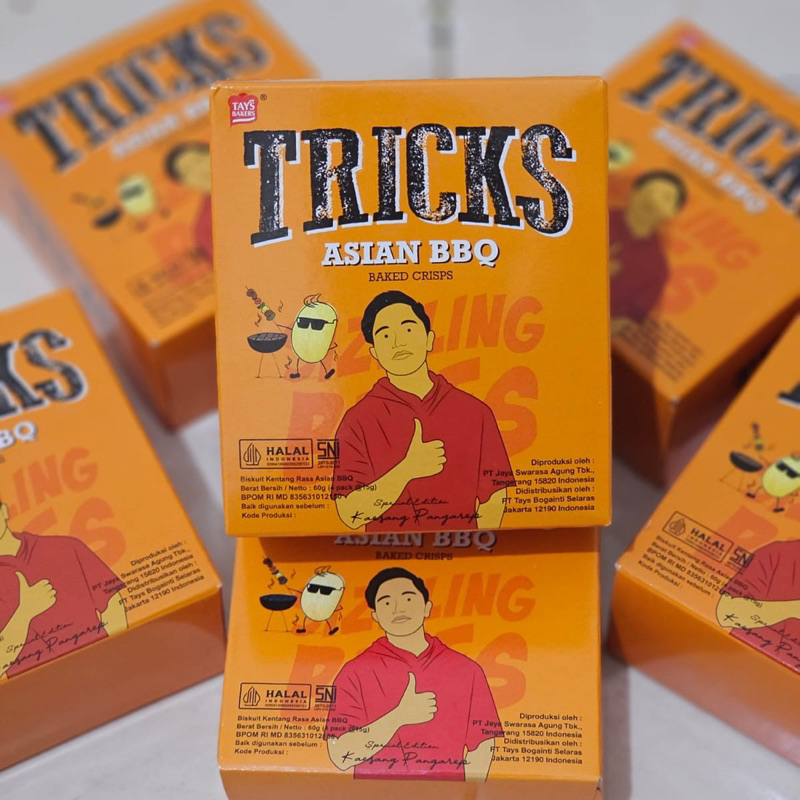 

Tricks Crisps Potato Baked Crisps 1 box isi 4 pcs x 15 gram = 60gr