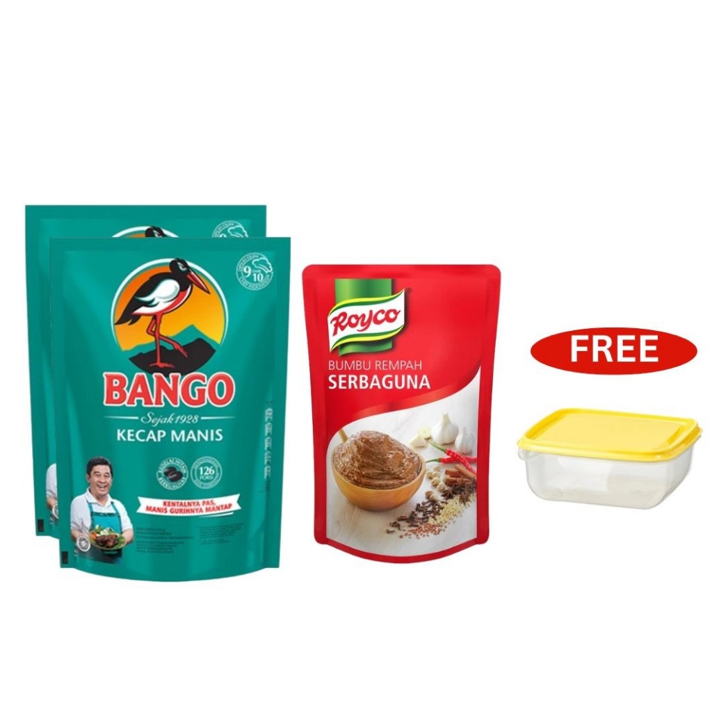 

Bango 1.5KG (X2) + Royco Bumbu Rempah 460GR Free Food Container 0.6L