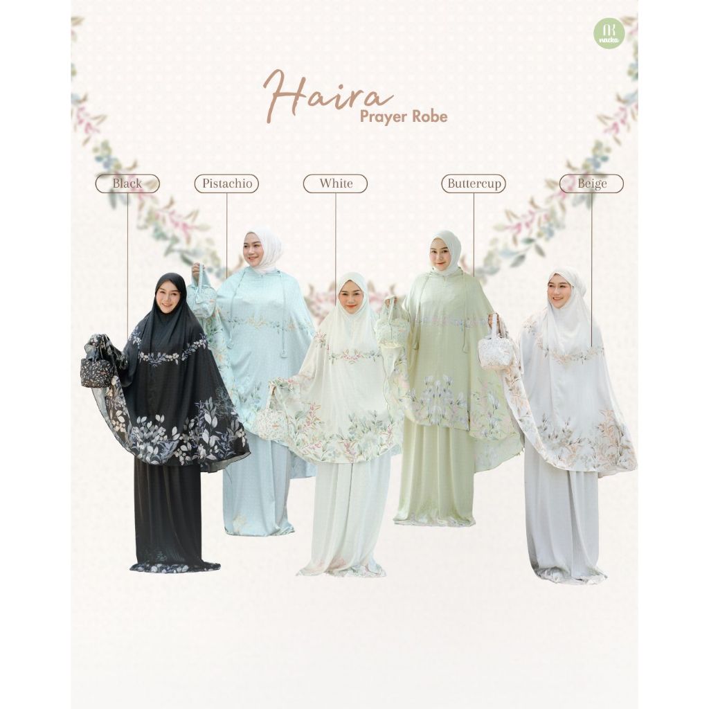 Naeka Mukena Haira Silk Premium Printing 2in1 Travel Friendly Free Box