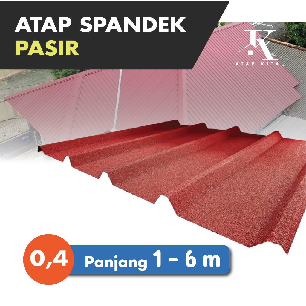 Spandek Pasir 0,4 mm / Atap Spandeck / Spandek Gelombang Warna