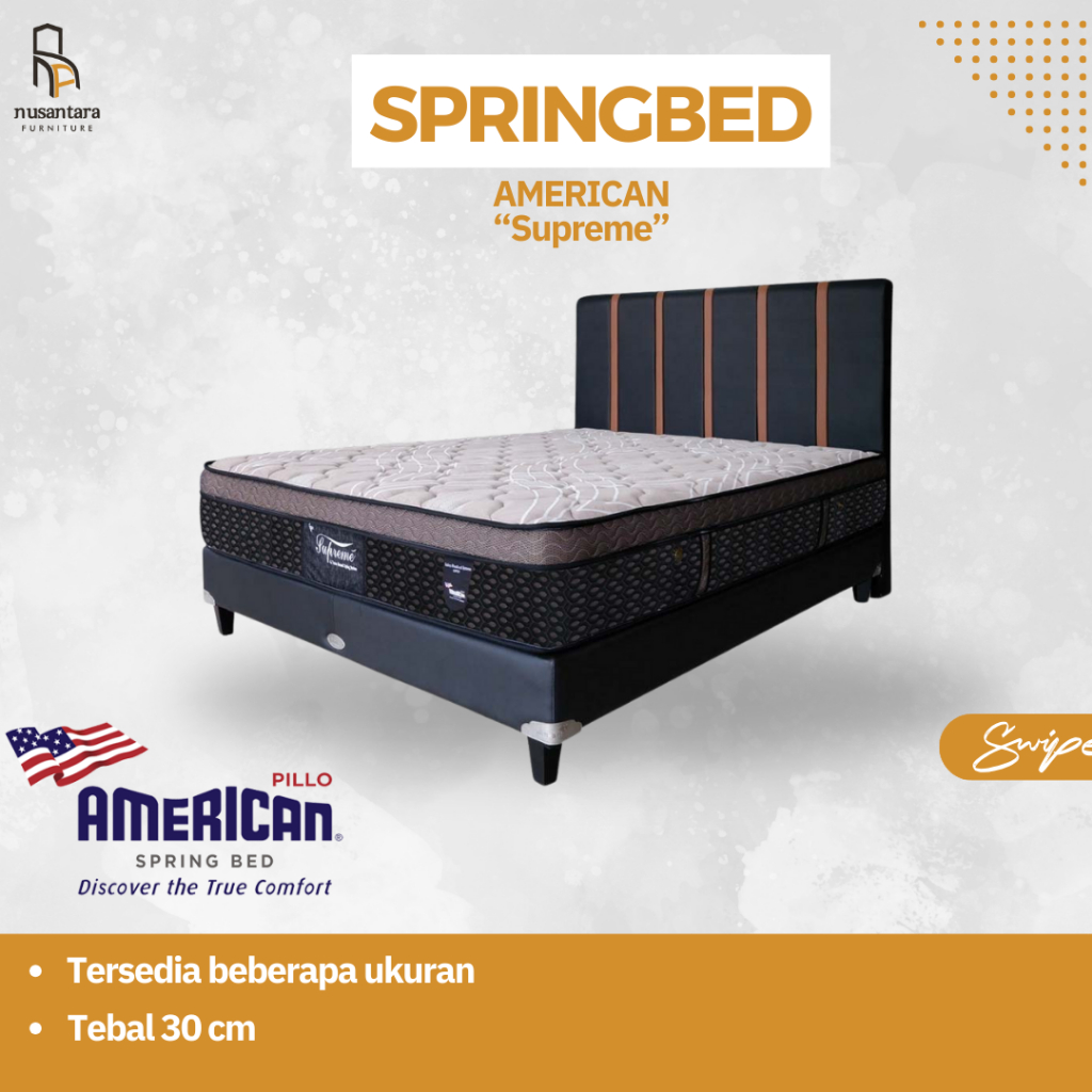 Springbed Kasur American Superior Produk Original (Bisa order matras saja / dan divan) Uk.