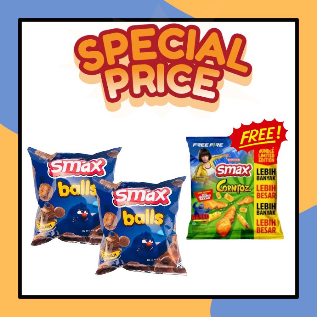 PROMO BUY 2 GET 1 FREE Smax Cheese Balls Coklat Limited Edition (3 x 40gr) Bundling Snack Jagung Cor