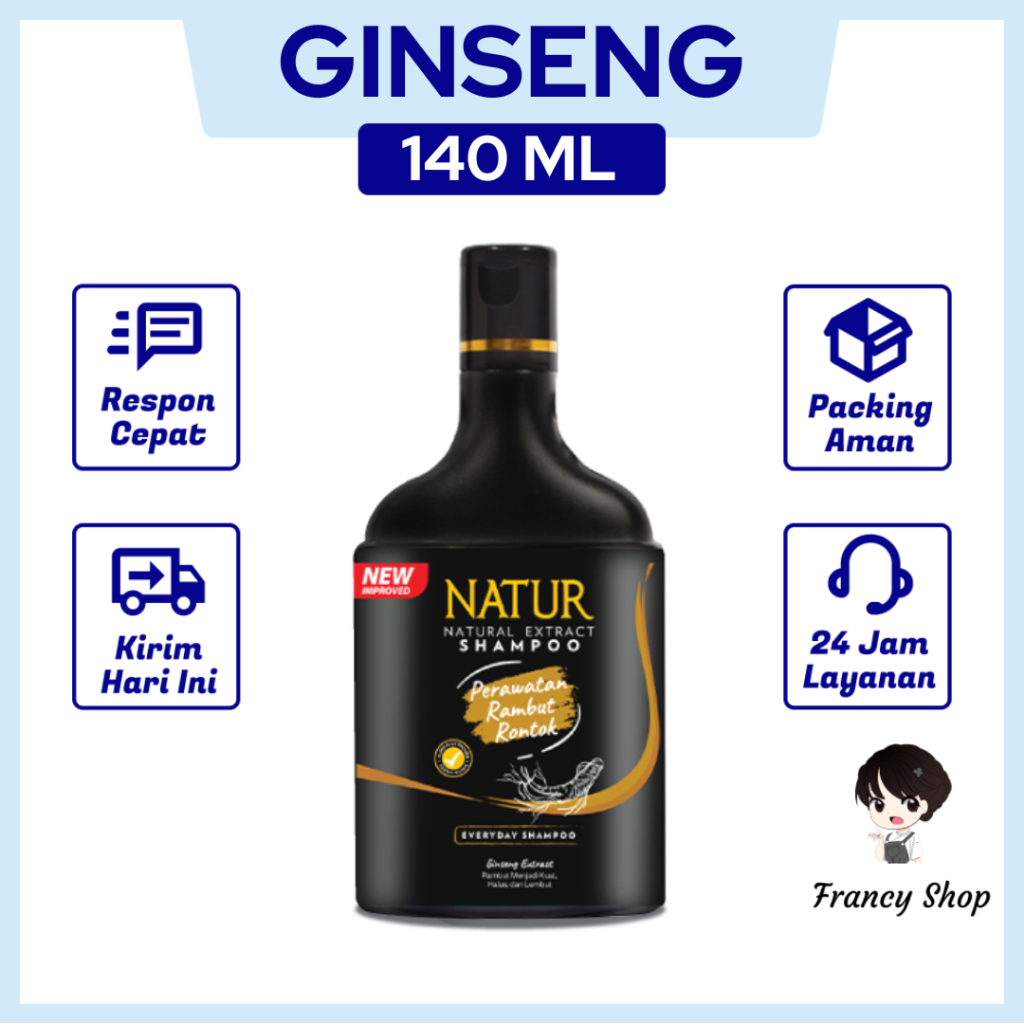 Natur Shampoo Ginseng Extract Shampo Untuk Rambut Rontok 140 ml