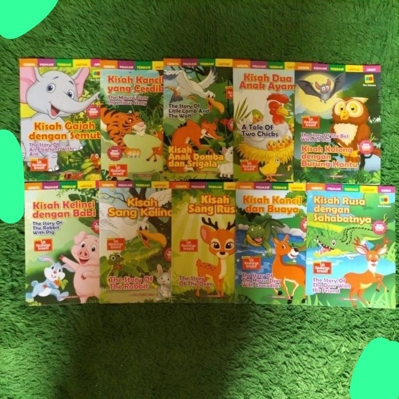 1 PAKET ISI 10 BUKU CERITA DAN DONGENG BINATANG KISAH RUSA DENGAN SAHABATNYA KANCIL DAN BUAYA SANG R