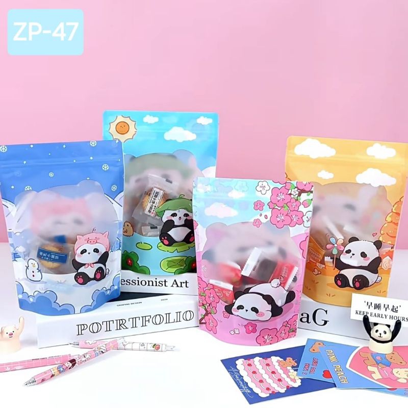 ZP-47 M/L Plastik Ziplock Kemasan Makanan Plastik Klip Ziplock Bag Mix 4 Motif | Plastic Packaging