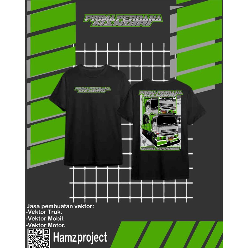 Desain kaos Vektor Gambar Truk