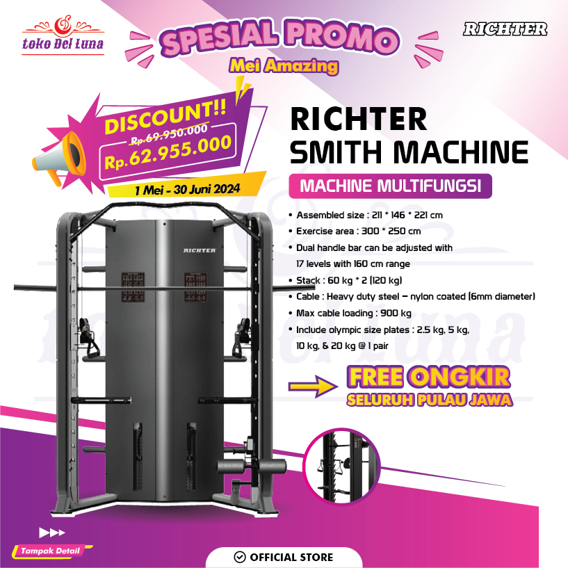 Smith Machine Multifungsi RICHTER COMMERCIAL SMITH MACHINE - Original