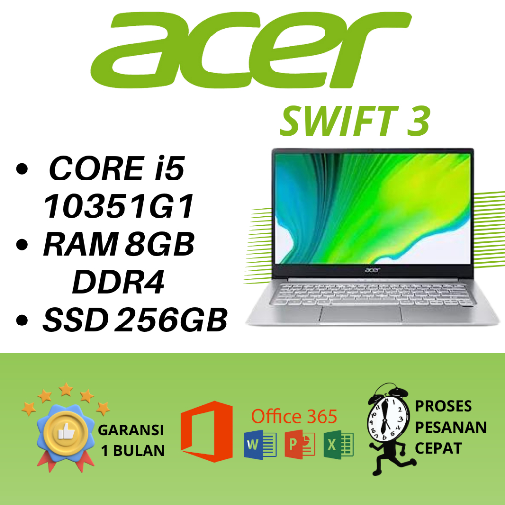 Promo Acer Swift 3 Intel Core i5-10Gen/Backlit/FHD IPS/Laptop Super SLim