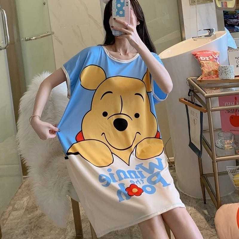 baju tidur daster wanita spandek jumbo korea kekinian bahan spandek korea import banyak motif