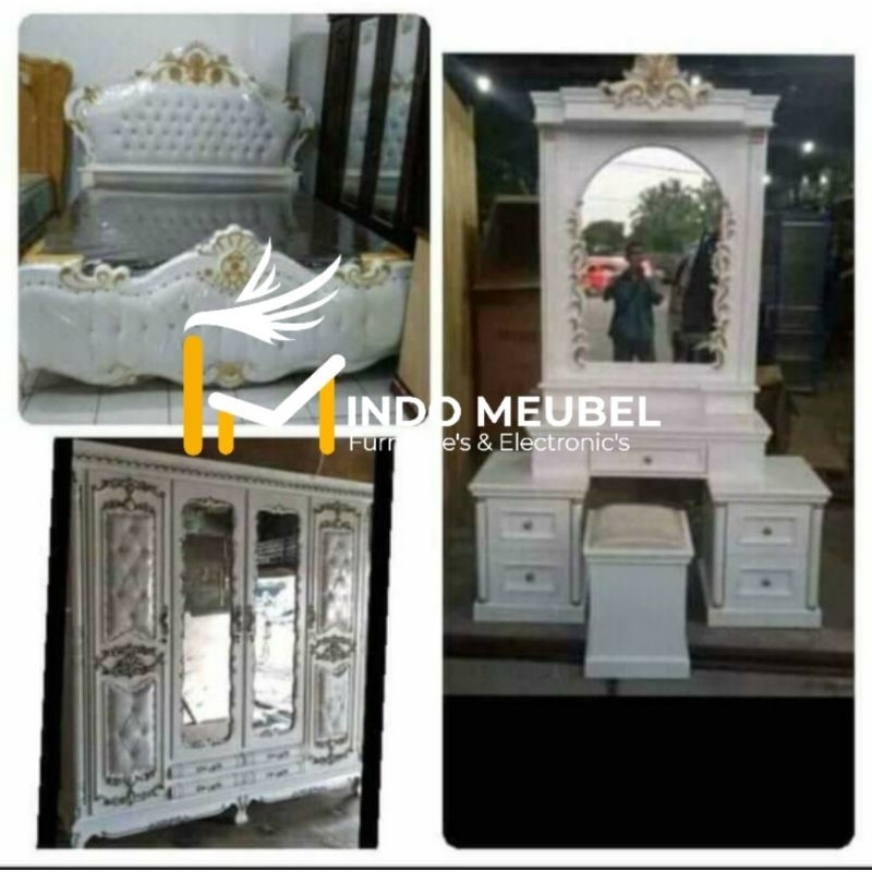 set hantaran pernikahan lemari pakaian tempat tidur dan meja rias