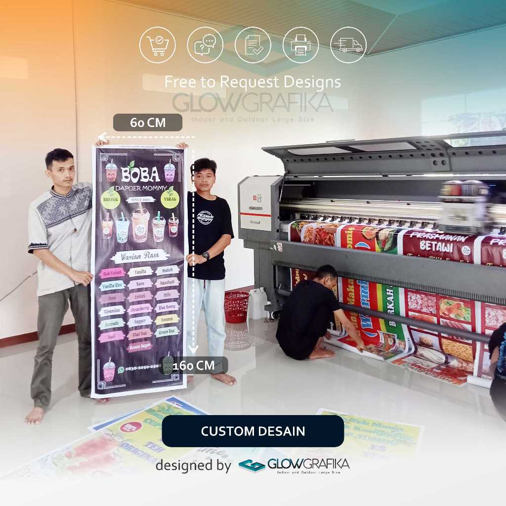 Banner Spanduk Minuman Boba Free Custom A