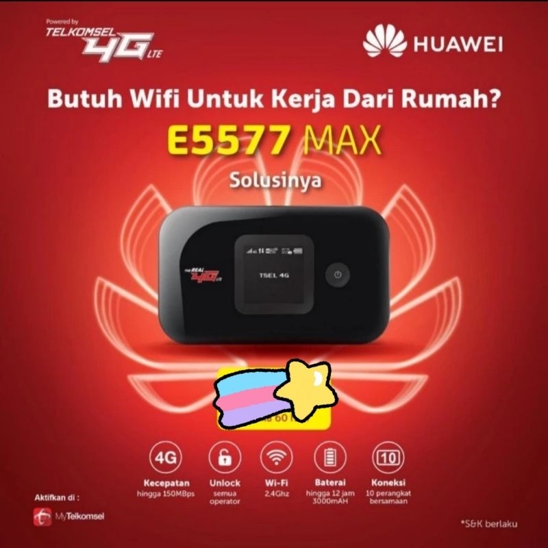 [BARU] Modem Wifi Huawei E5577 MAX 3000mAh Unlock 4G