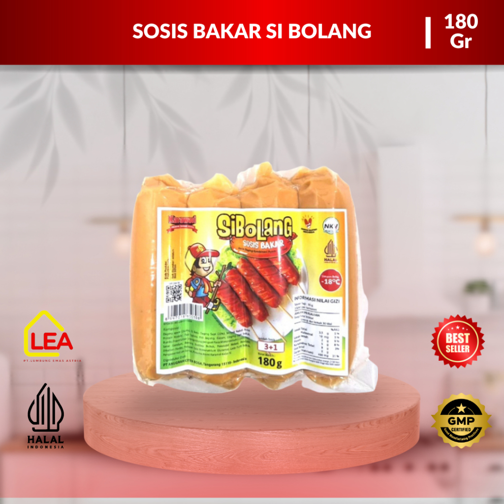 

Sosis Bakar SiBolang 180gr Isi 4 / Sosis Ayam Si Bolang