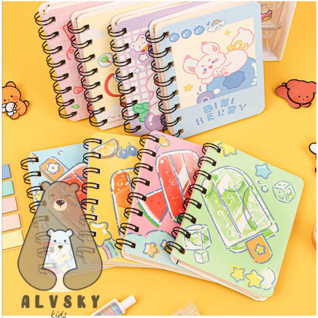 

NOTEBOOK RING MOTIF MEMO KECIL A7 SPIRAL / BUKU NOTEBOOK MINI