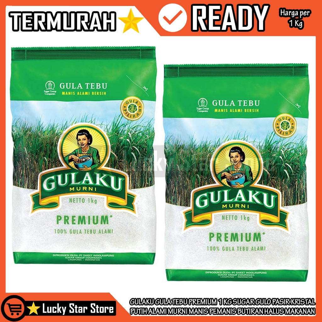 

Gulaku Premium Gula Tebu Sugar Hijau 1 Kg 1000gram Gulo Pasir Kristal Putih Alami Murni Manis Pemanis Butiran Halus Campuran Pencampur Makanan Makan Minum Bersih Higenis Kebutuhan Masak Masakan Es Buah HUM Campur Original Halal