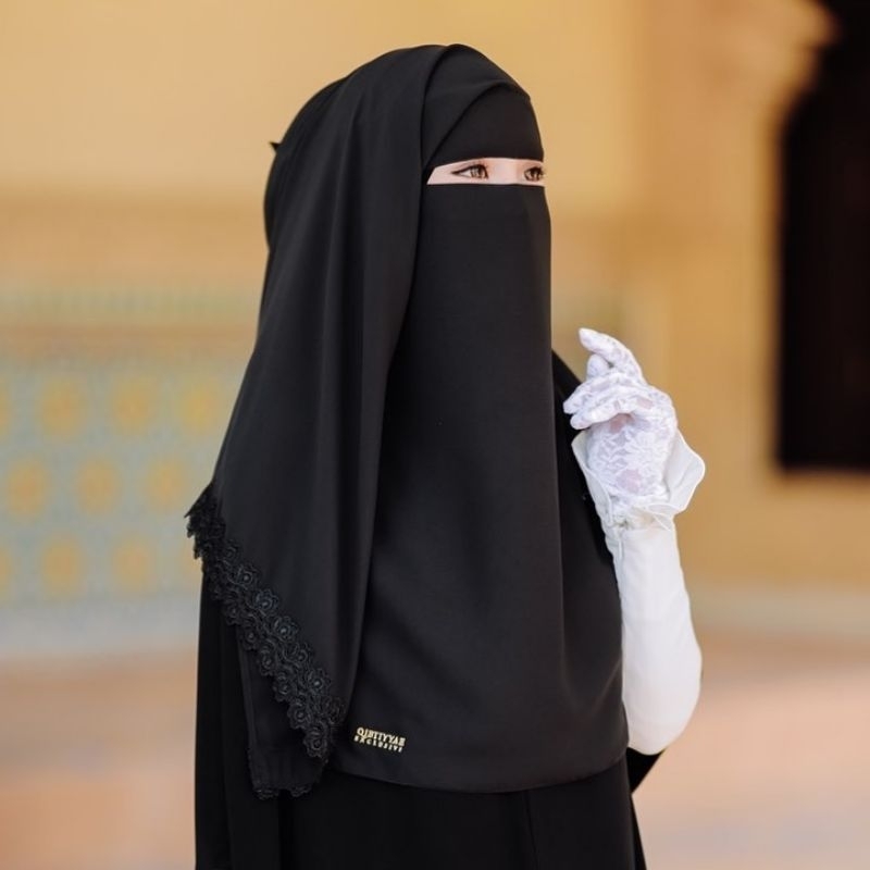 Cadar Niqab Yaman Wardah cadar niqab renda  NIQAB YAMAN TERMURAH niqab ceruty siffon panjang