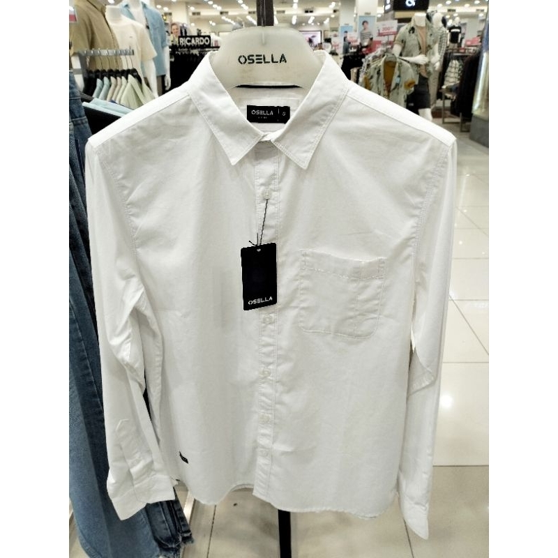 Osella Baju Kemeja Putih Atasan Lengan Panjang Pria Dewasa Original
