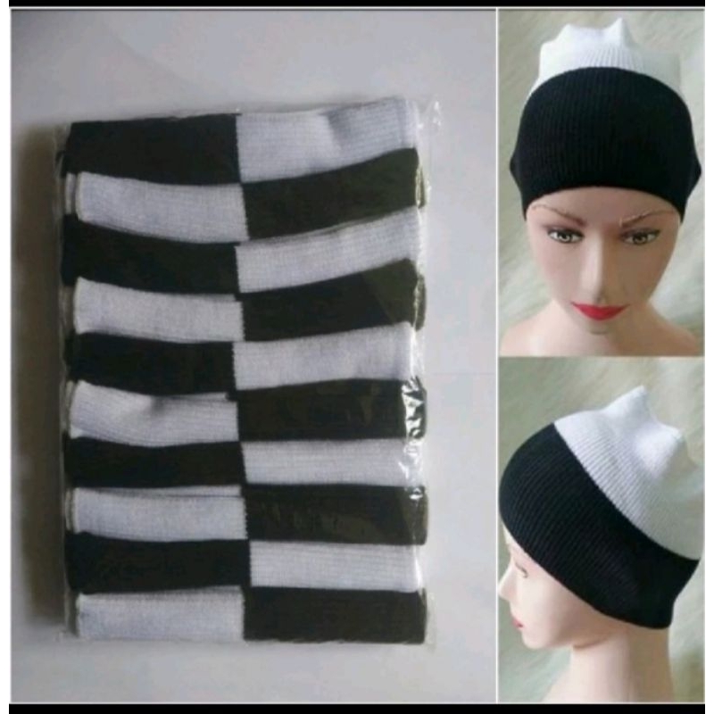 Ciput rajut warna putih,hitam