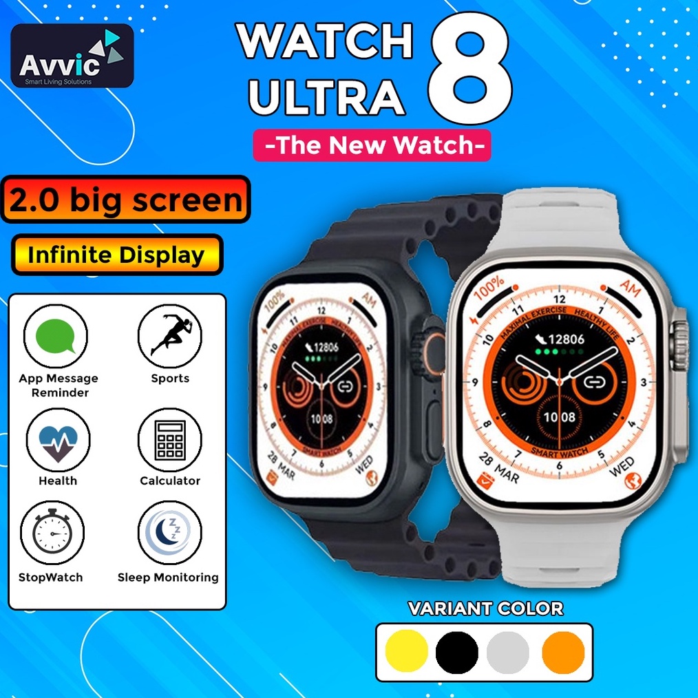 ART F77S Jam Tangan Watch 8 Ultra Smartwatch 2 Big Screen Bluetooth Calling Kalkulator Game Full Tou