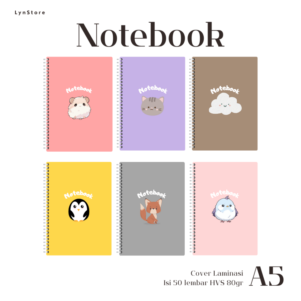 

(LS_020) Notebook A5 Koleksi Gambar Imut (Isi 50 Lembar Hvs + Cover Laminasi Panas 2 Sisi) Buku Tulis Catatan Notebook Ring A5 Laminasi / Notebook Journal A5 Laminasi / Spiral Buku Agenda A5 Laminasi