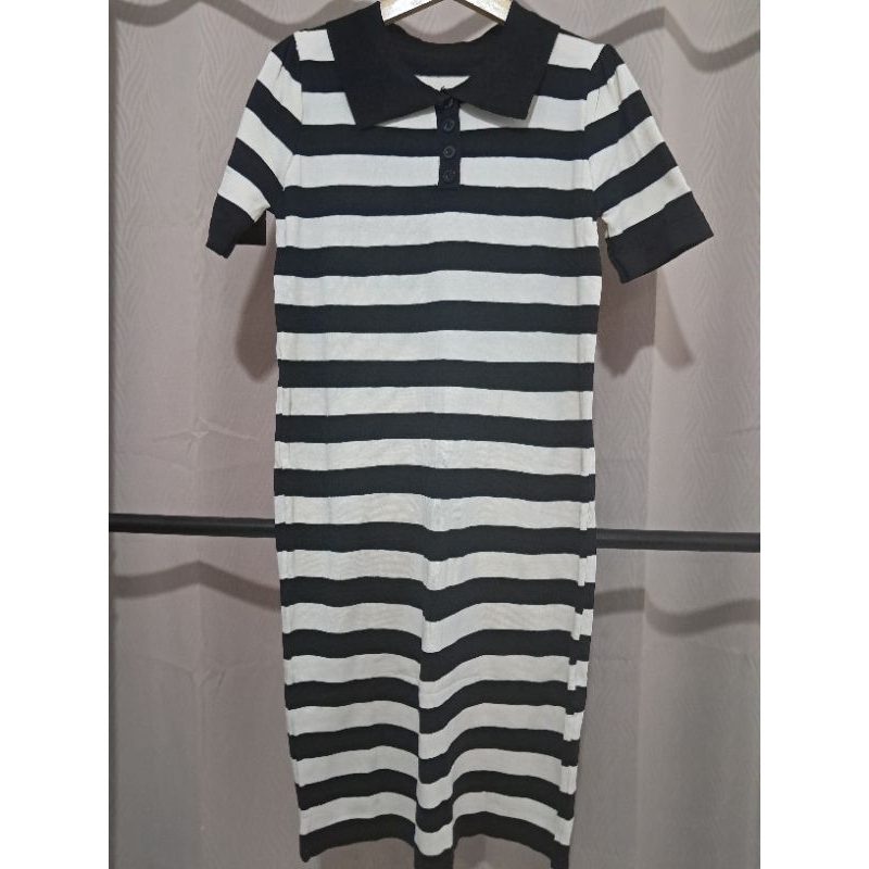 Dress Rajut Bangkok Hitam Putih