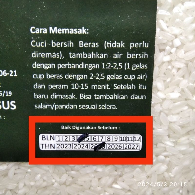

Beras Pandan Wangi Organik 1kg, Vaccum | Mama Kamu