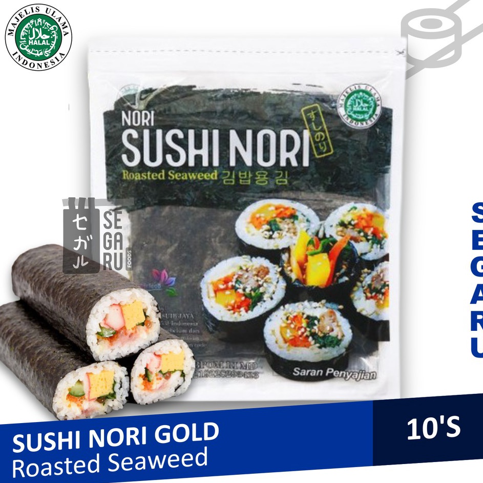 

Penawaran Terbaik Sushi Nori Sheet Gold 1 Lembar Sushi Roasted Rumput Laut Halal MUI