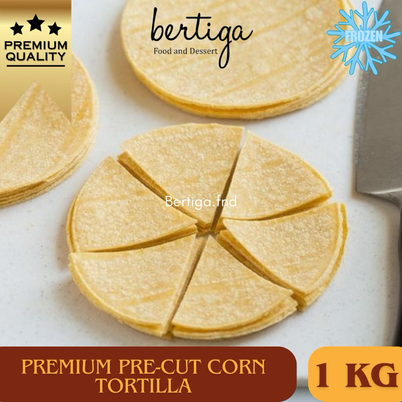 

FROZEN (PRE-CUT) Premium Yellow Corn Tortilla / Kulit Jagung Tortilla untuk Nachos - 1 kg
