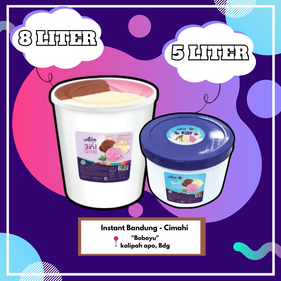 

Stok baru Es Krim Ember Aice 8 Liter 5 Liter Ice Cream Aice Es krim Ember Galon Bisa Instant Best Seller