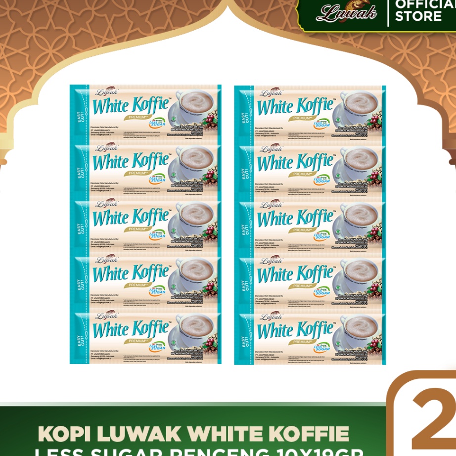 

TEBUS MURAH Kopi Luwak White Koffie Less Sugar Renceng 1x19gr Twin Pack